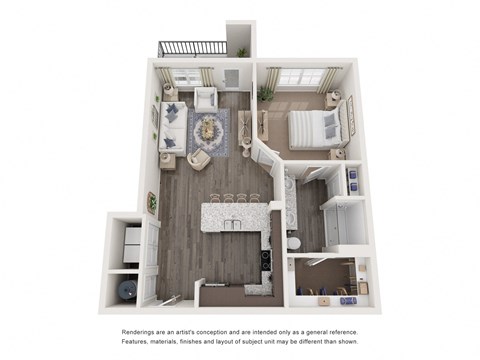 Floor plan for 1 bed, 1 bath, 825 sqft